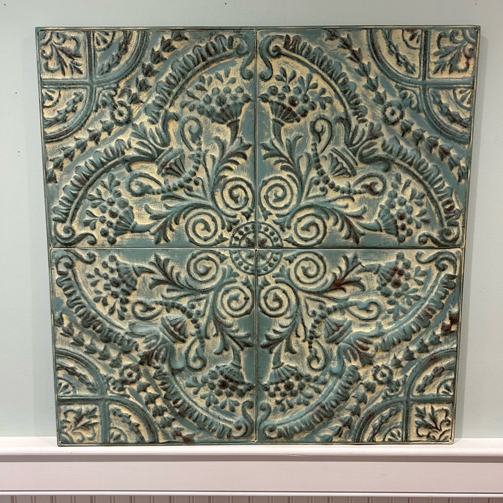 Wall Art - hanging metal tile art